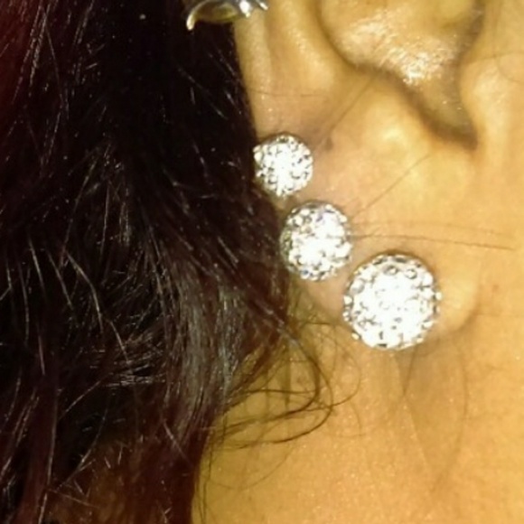 3 Pairs of Silver Cluster Studs - Picture 1 of 8